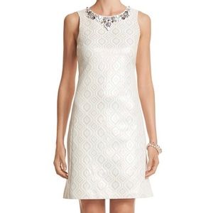 WHBM Geometric Metallic Shift Dress Sz 8